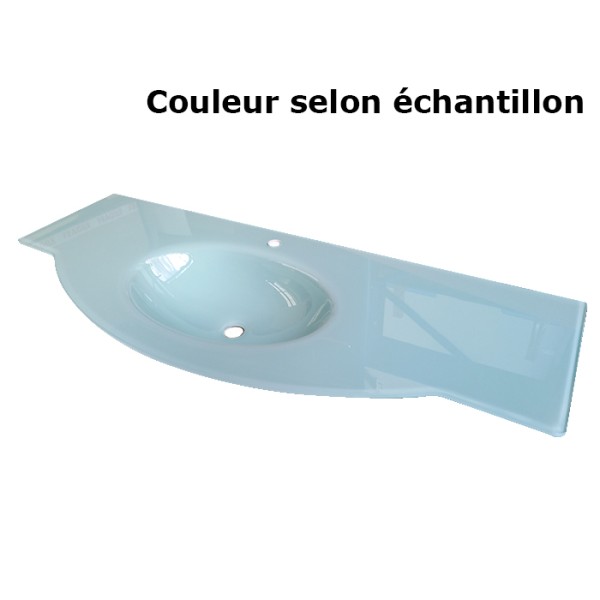 Plan en verre sur mesure simple vasque