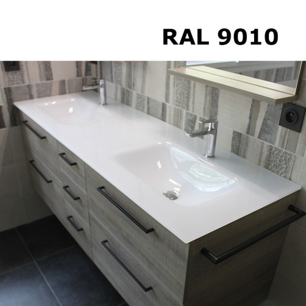 Plan double vasque en verre sur mesure