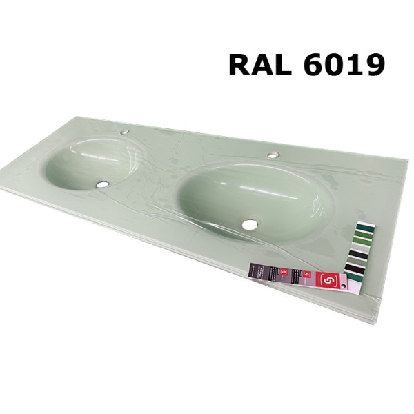 Plan double vasque en verre sur mesure