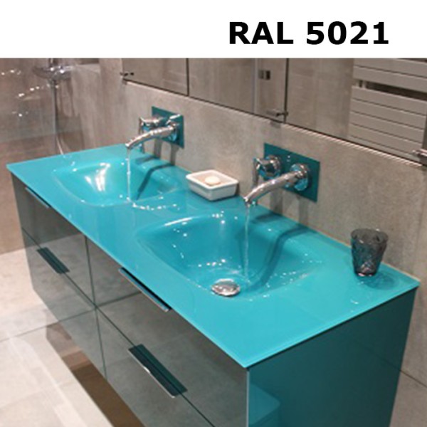 Plan double vasque en verre sur mesure
