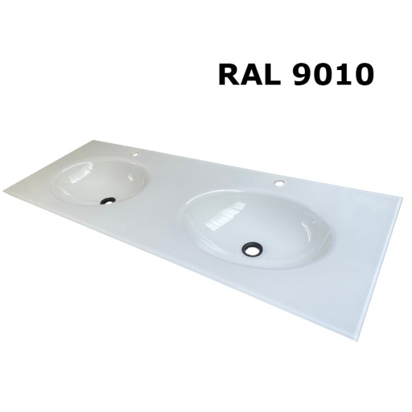 Plan double vasque en verre sur mesure