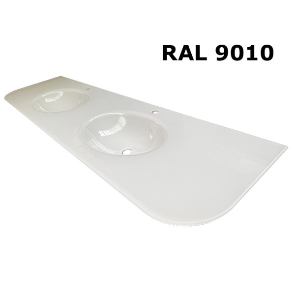 Plan double vasque en verre sur mesure