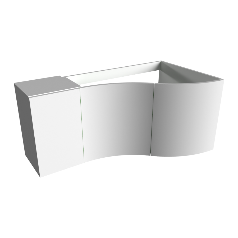 2 Portes et 1 Porte hauteur 56 cm angle à droite